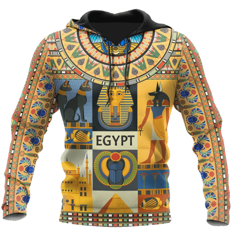 Y2k Men's Hoodie 3d Print Ancient Egypt Anubis Graphic Sweatshirt Fashion Streetwear Hooded Unisex Casual Pullover Outdoor Tops