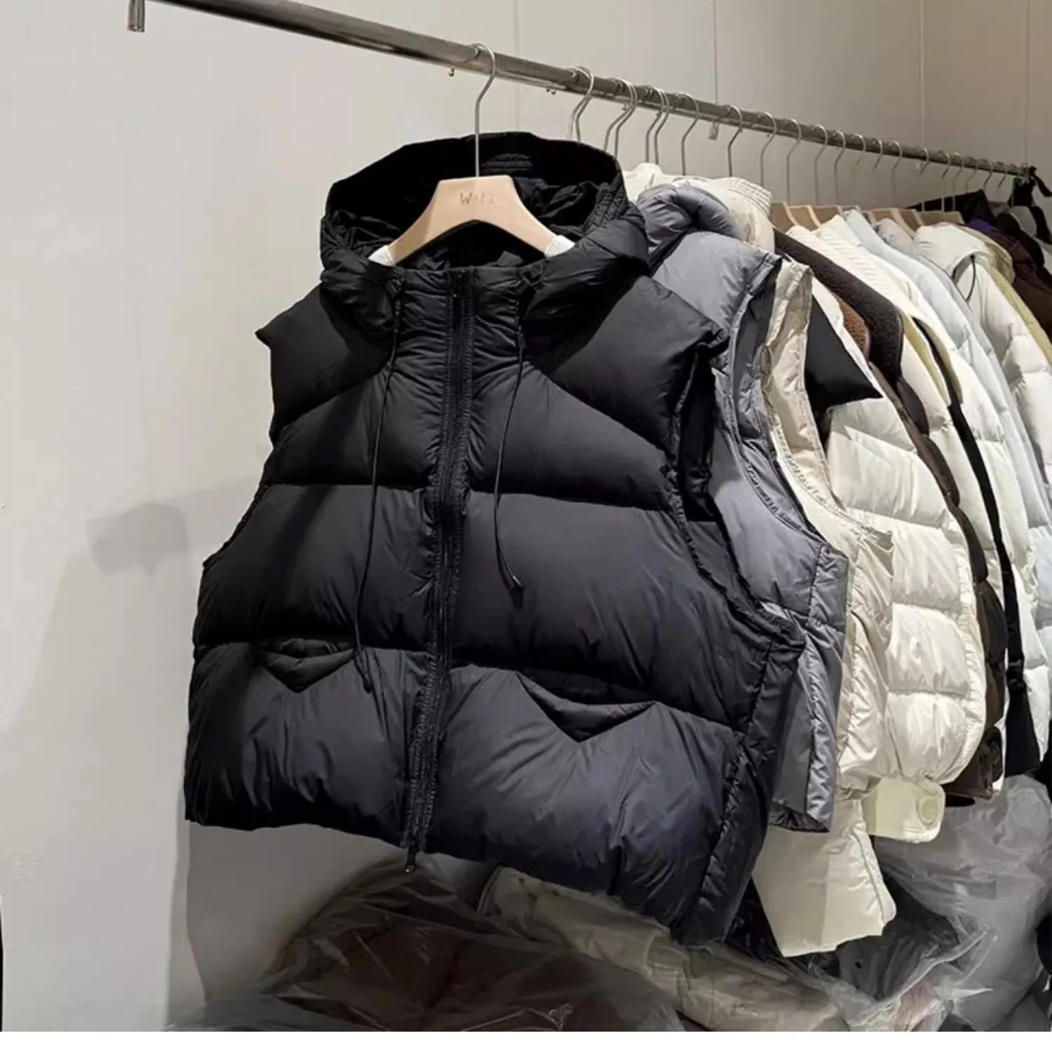 2026 جديد إمرأة القطن جاكيت بلا إكمام الخريف الشتاء فضفاض مقنعين صدرية سترات سترة دافئة ملابس خارجية #3