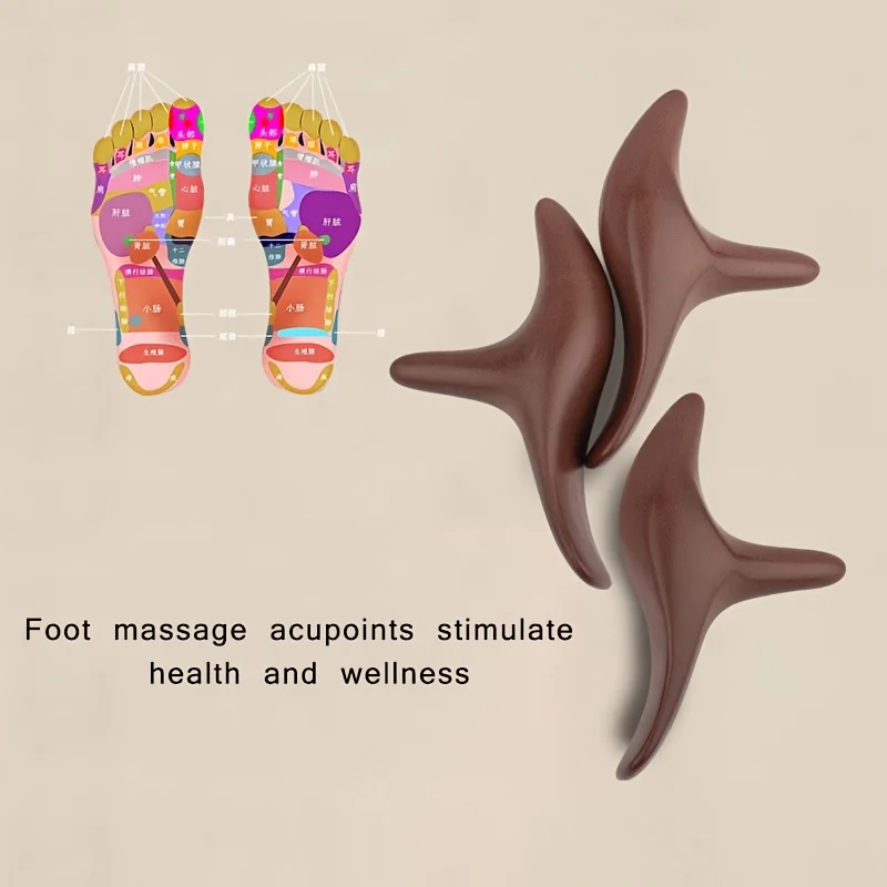 Manual Foot Leg Acupoint Massager, Triangle Cowhorn‑Shaped Meridian Scraping Gua Sha Massage Tool