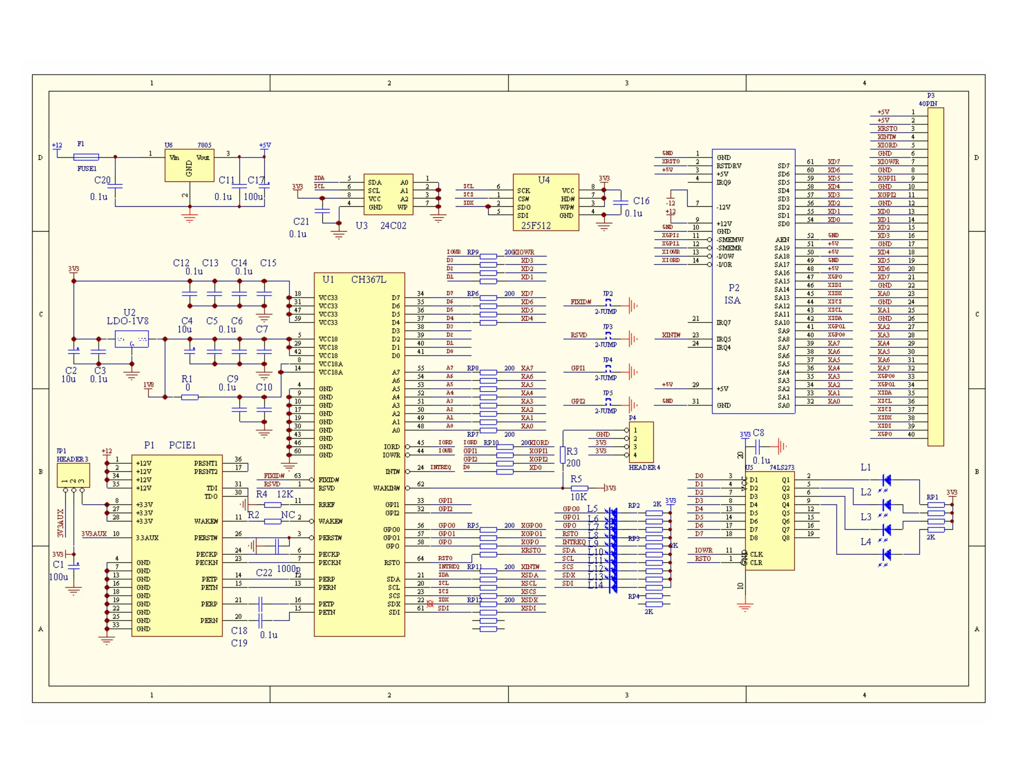 CH367 Development Board ISA/PCI Interface to PCIE Bus Interface CH367L-EVT Evaluation Board