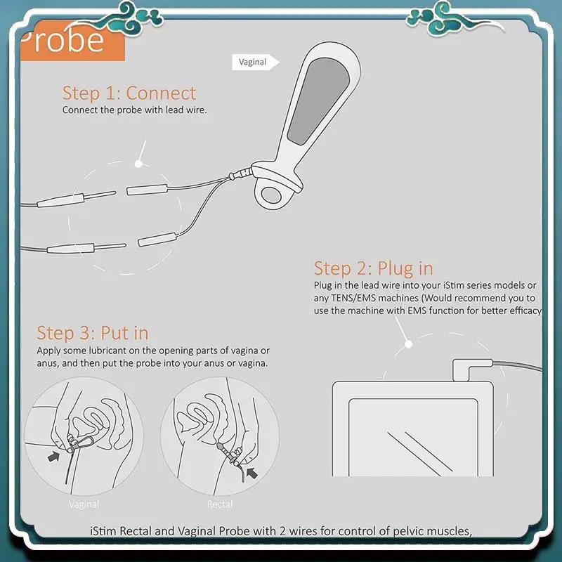 

Reliable 10X Vaginal Probe Electrodes For Pelvic Floor Exerciser Incontinence Therapy Kegel Exerciser Use With TENS/EMS Machines