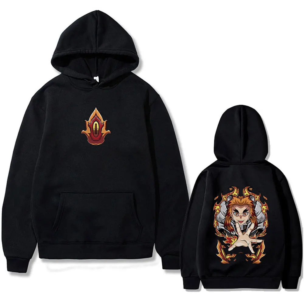 

Anime Demon Slayer Rengoku Kyoujurou Hoodie Men Women Cartoon Oversized Hooded Tracksuit Male Fashion Casual Pullover Hoodies
