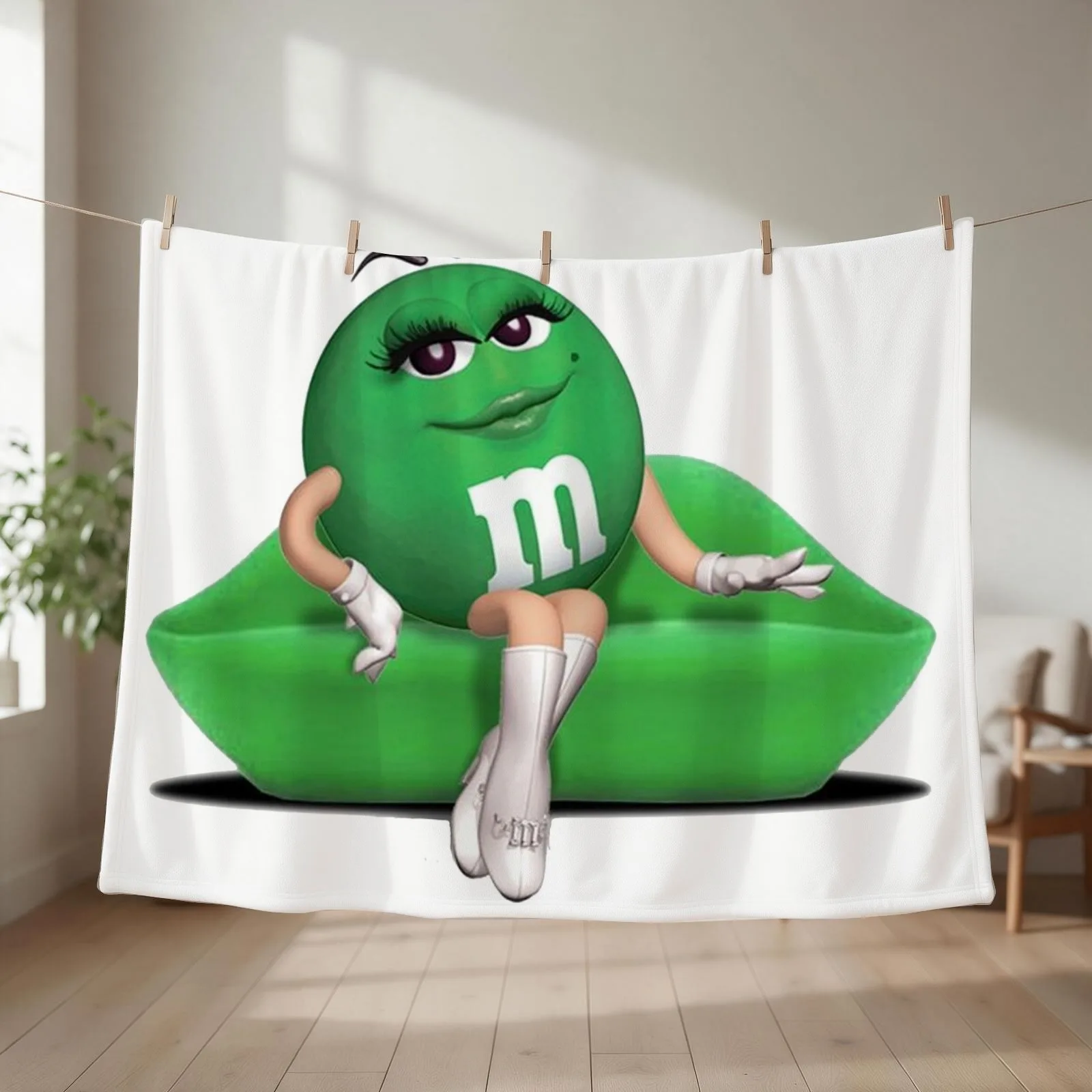 Sexy Times with Ms. Green Throw Blanket couch cozy soft plush fuzzy picnic outdoor blanket