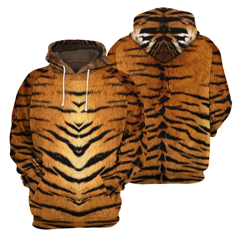 

Animal Skin Pattern Hoodie Men Giraffe Zebra Tiger Leopard 3D Printed Long Sleeve Pullover Loose Sweatshirts Street Hooded Coat