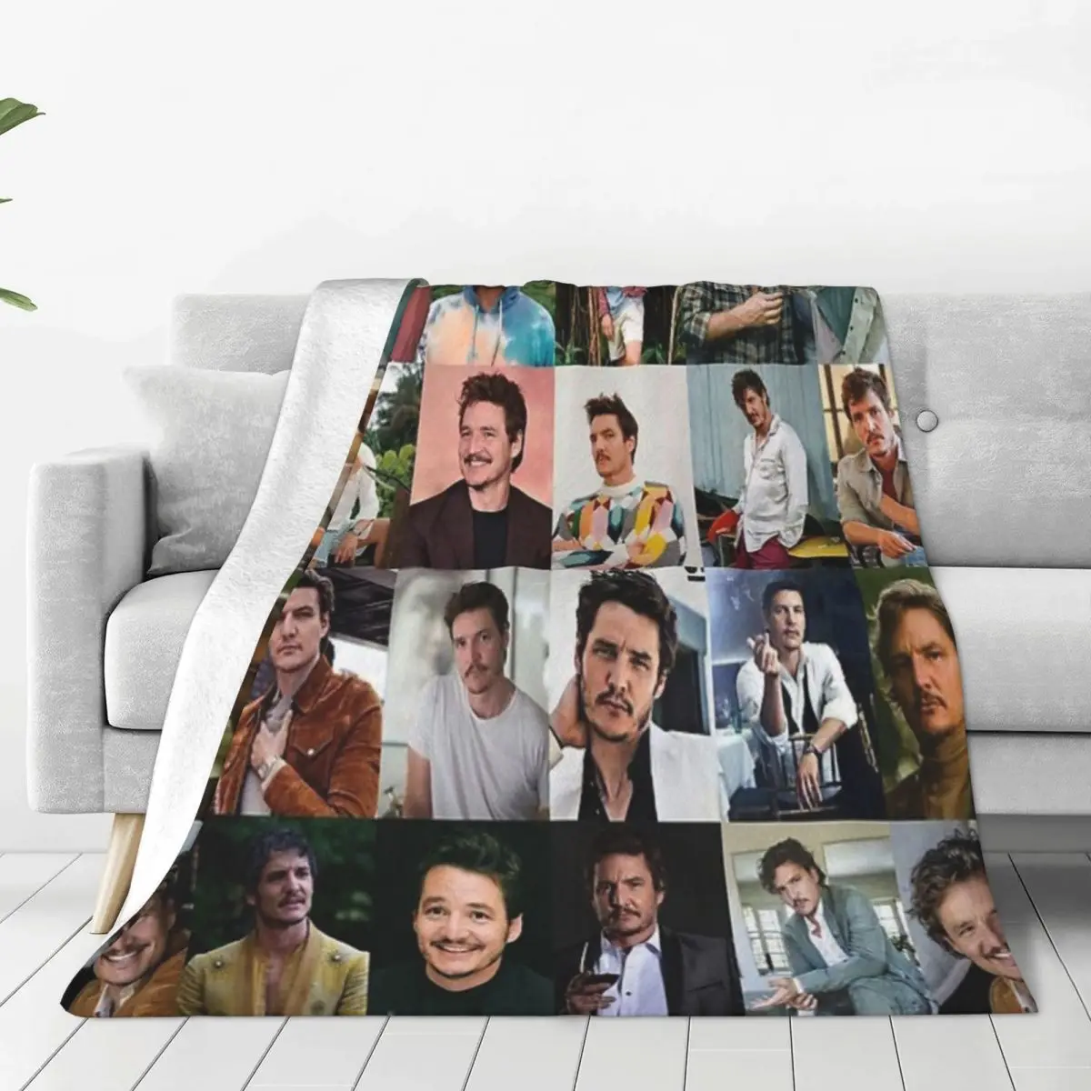 

Fluffy Baby Blanket Pedro Pascal Sofa Camp Nap Bedspread Cozy Flannel Blanket Bedroom Decor