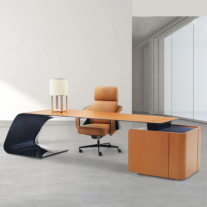 

Luxury Modern MDF L Shaped Executive Manager Desk for CEO Boss for New Home Office Dining & School Furniture Handmade Wooden