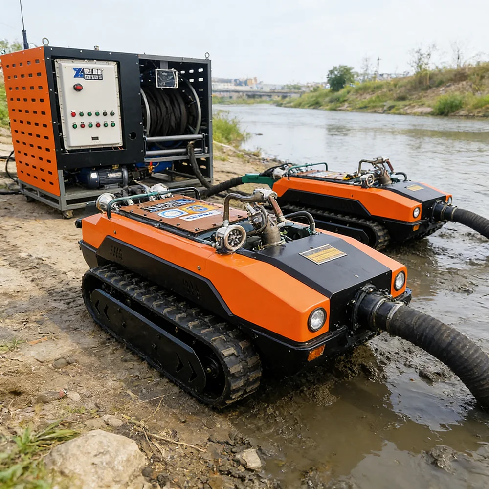 Efficient Underwater Crawler Dredging Robot Stable Operation in Deep Water