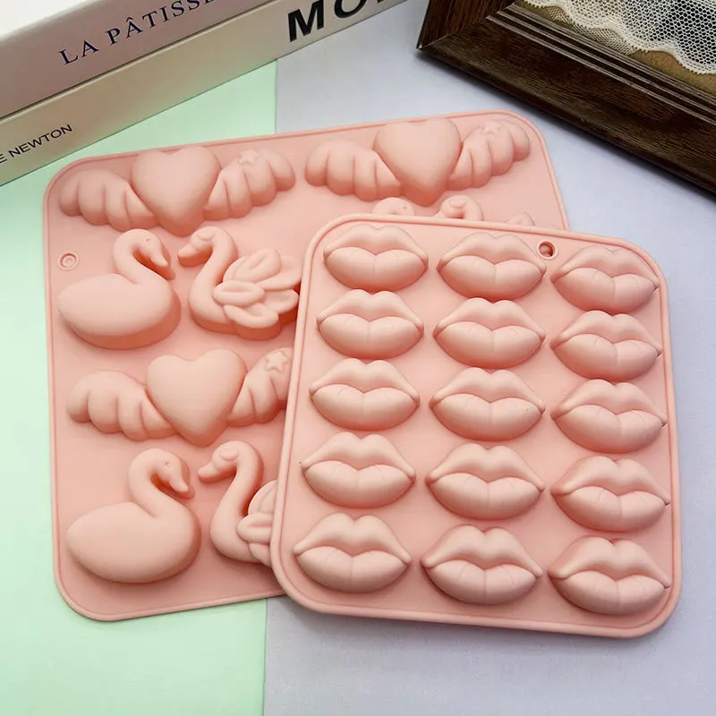Lips Swan Heart Silicone Molds Romantic Shape DIY Baking Mould for Chocolate Candy Cake Soap Jelly Kitchen Baking Accessories