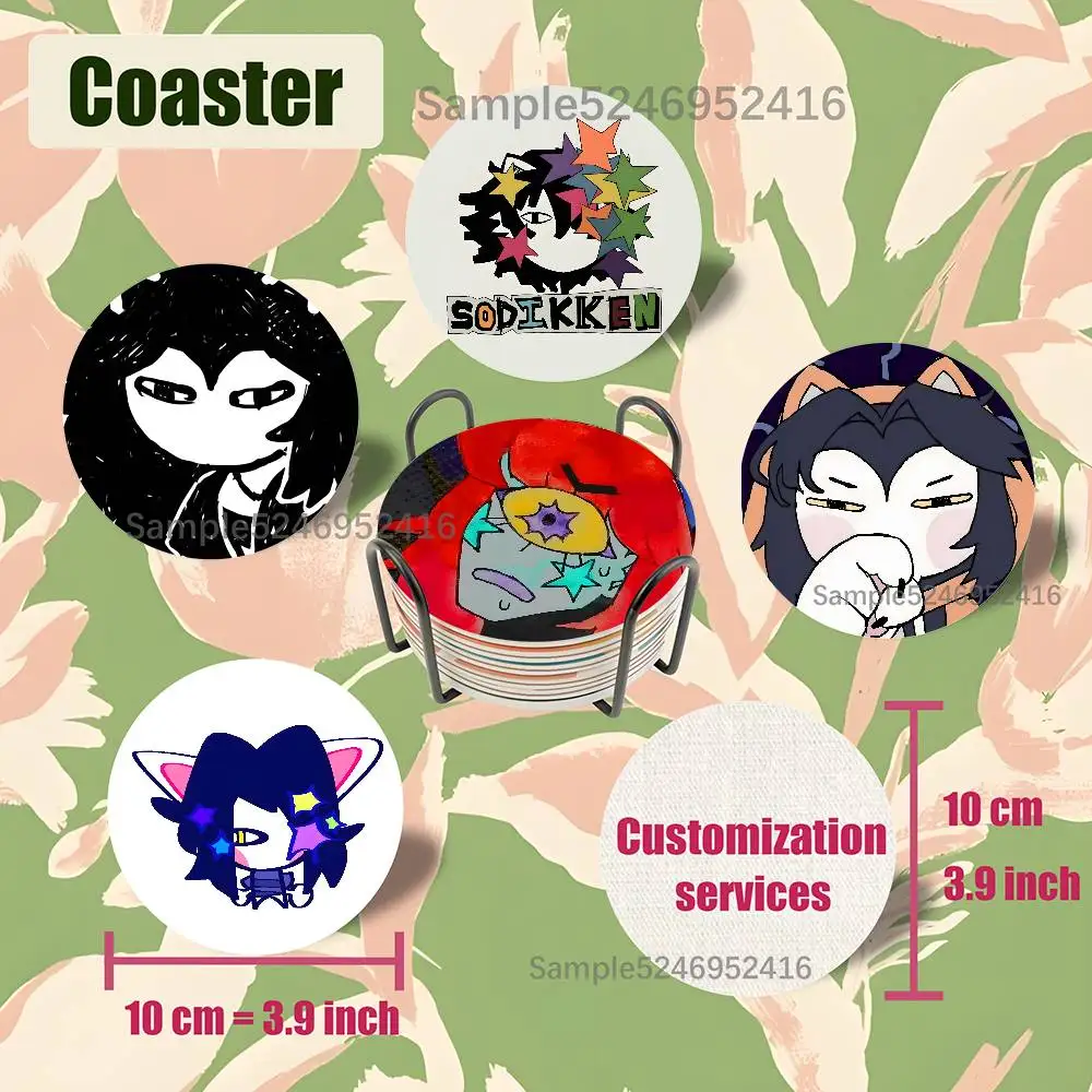 

S-Sodikken Music People Eater 2D Wooden Coasters Furniture Decoration Gift Party Decoration Desktop Protection