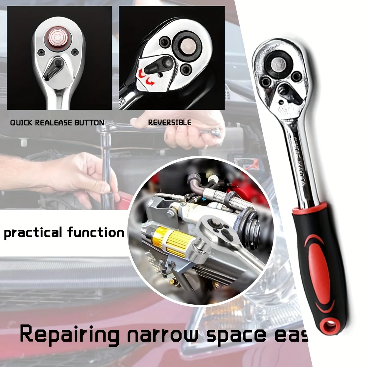 46pcs Socket Wrench Set Ratchet Spanner Multi-functional Car Repair Tool Professional Mechanical Workshop Tools Kit Motorcycle