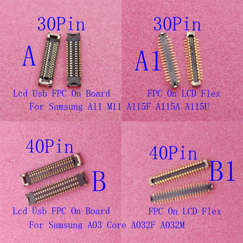 2-20Pcs FPC Connector Usb Charger Lcd Display Charging Plug For Samsung Galaxy A03 Core A032F A115A/U A11 M11 A115F 30 34 40 Pin