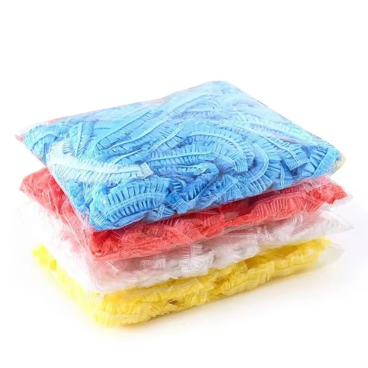 50/100Pcs Disposable Shower Cap Elastic Mesh Shape Waterproof Bath Hat for Extension Clear Beauty Hair Hat Shower Cap