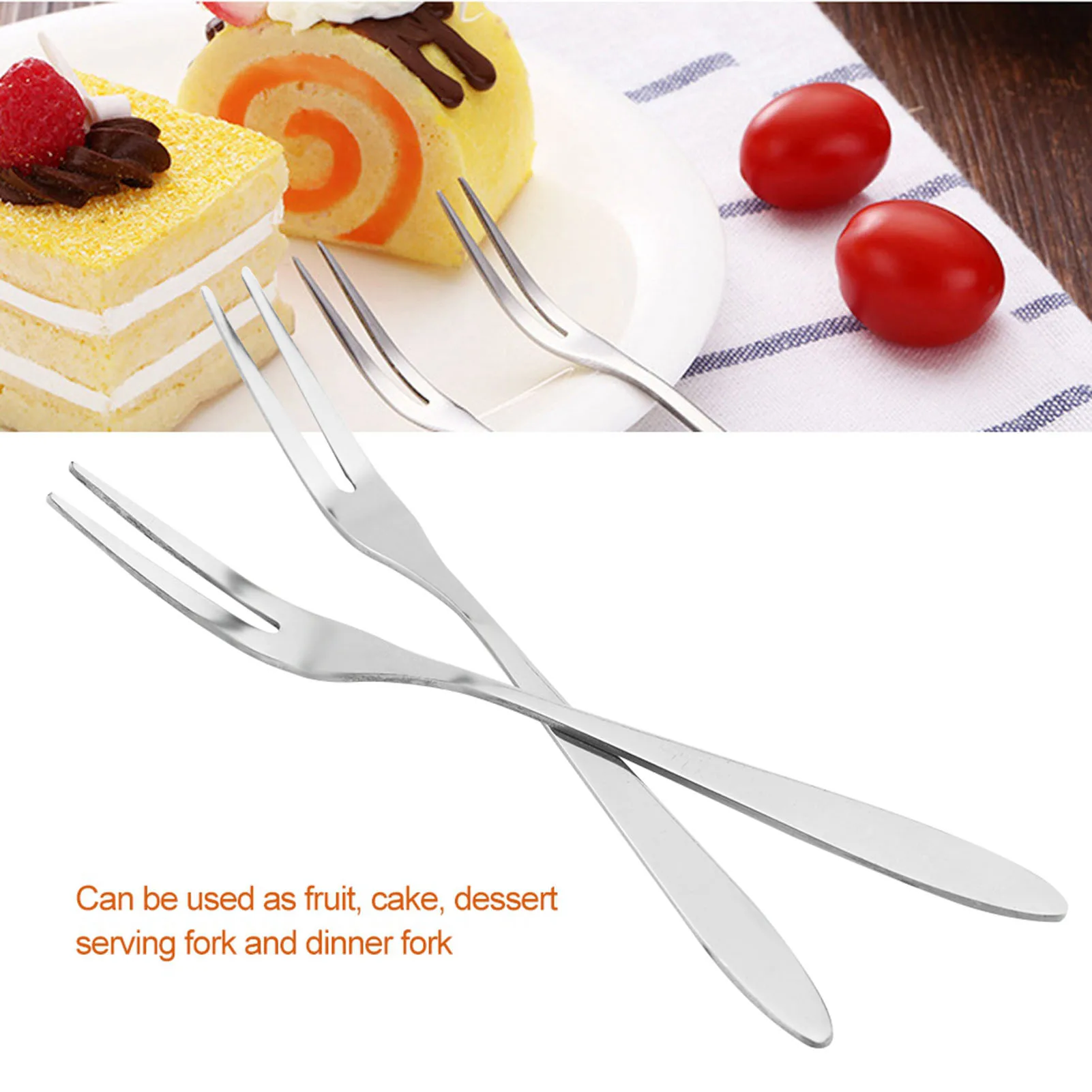 20Pcs/set Stainless Steel Fruit Fork Comfortable Long Handle Cake Desert Fruit Serving Forks Cake Forks Desert Forks Fruit Fork