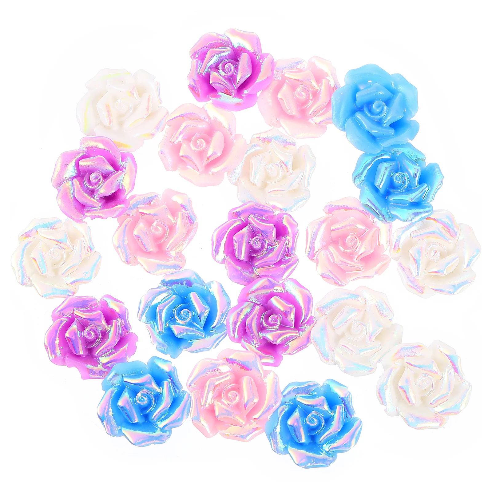 20 Stück Mini-Rosen-Blumen-Zubehör, Kunstharz, Basteldekor, Handyhülle, Verzierungen, DIY-Schmuck, Dekor für Damen und Herren, Schreibwaren