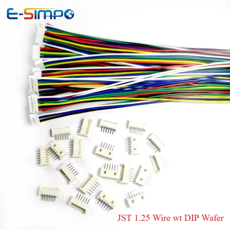10 مجموعات JST 1.25 مللي متر الملعب 10/15/20/30 سنتيمتر موصل سالب سلك 28AWG + ذكر دبوس 2/3/4/5/6/7/8/9-12 دبوس رقاقة ذكر أنثى التوصيل المقبس