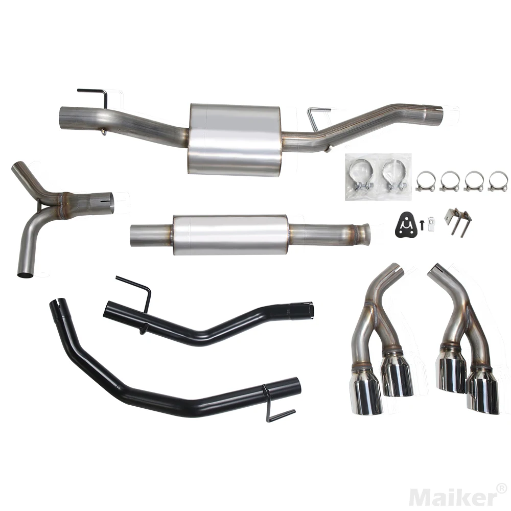 For Maiker Steel Exhaust Pipe for Jeep Gladiator JT-Mirror Polished Finish 1.5mm Thick Black 2019-2020 Model 1 Year Warranty
