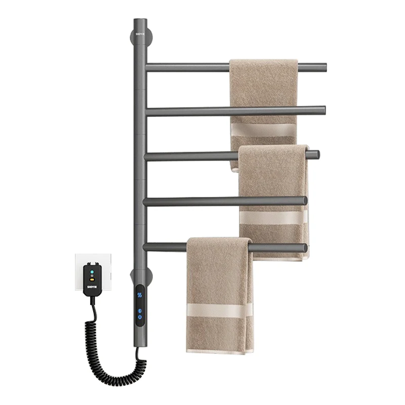 New Bathroom Towel Heater Metal Bracket Holder Timing Towel Rail Electric Heated Drying Bathroom Heating Towel Rack Set