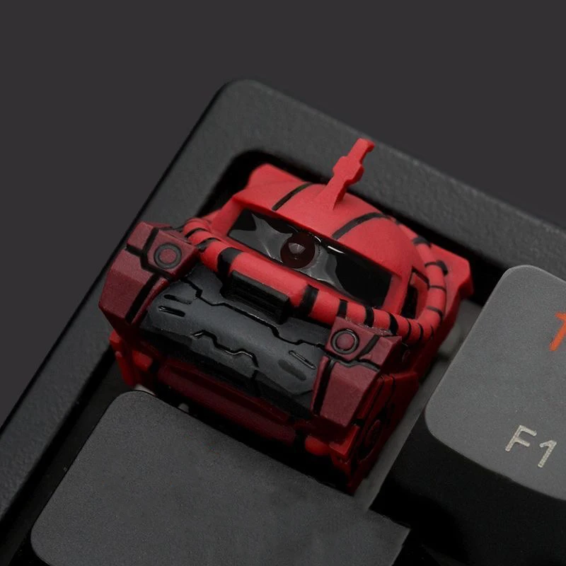 3D Mechanical Armor Helmet Artisan Keycap Red Green Tactical Warrior Style for MX Switch Mechanical Keyboards