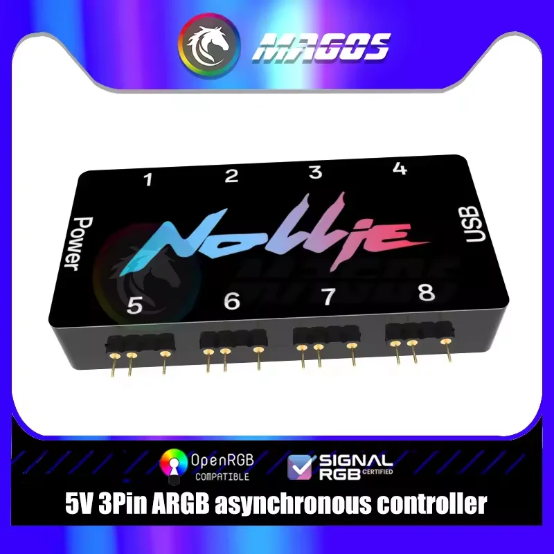 

5V 3PIN ARGB Controller 8/16 Way Addressable ARGB Splitter Support SignalRGB OpenRGB Fan Hub for Extended Motherboard Interface