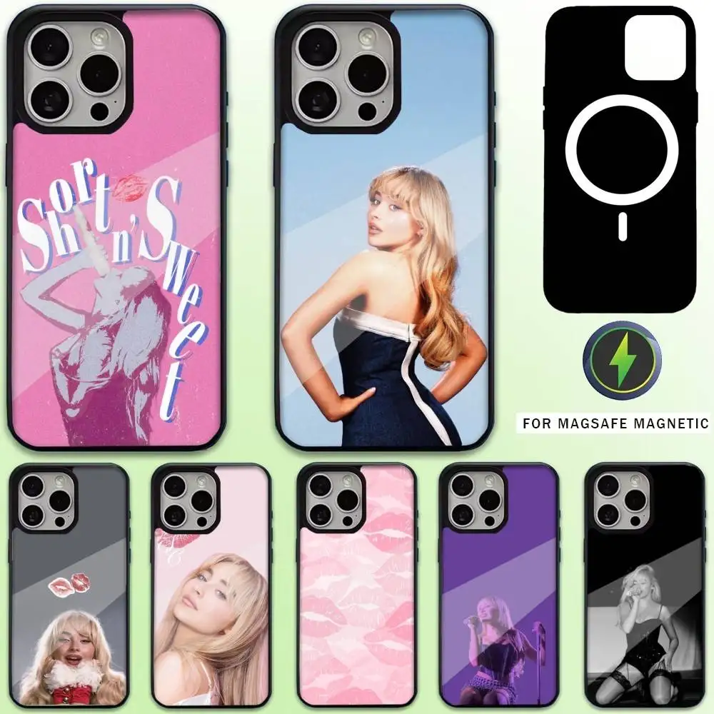 

Singer S-Sabrina Carpenter Phone Case For iPhone17,16,15,14,13,12,11 Plus,Pro Max Magnetic For Magsafe Wireless Charging