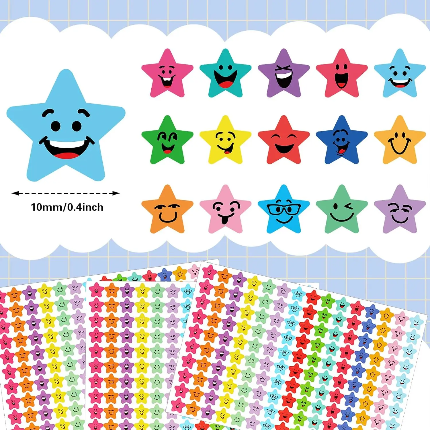 10 Packs Progress Tracking Charts with 600 Star Stickers, Multicolor Reward Style Label Set for Organization, Planning, Journals