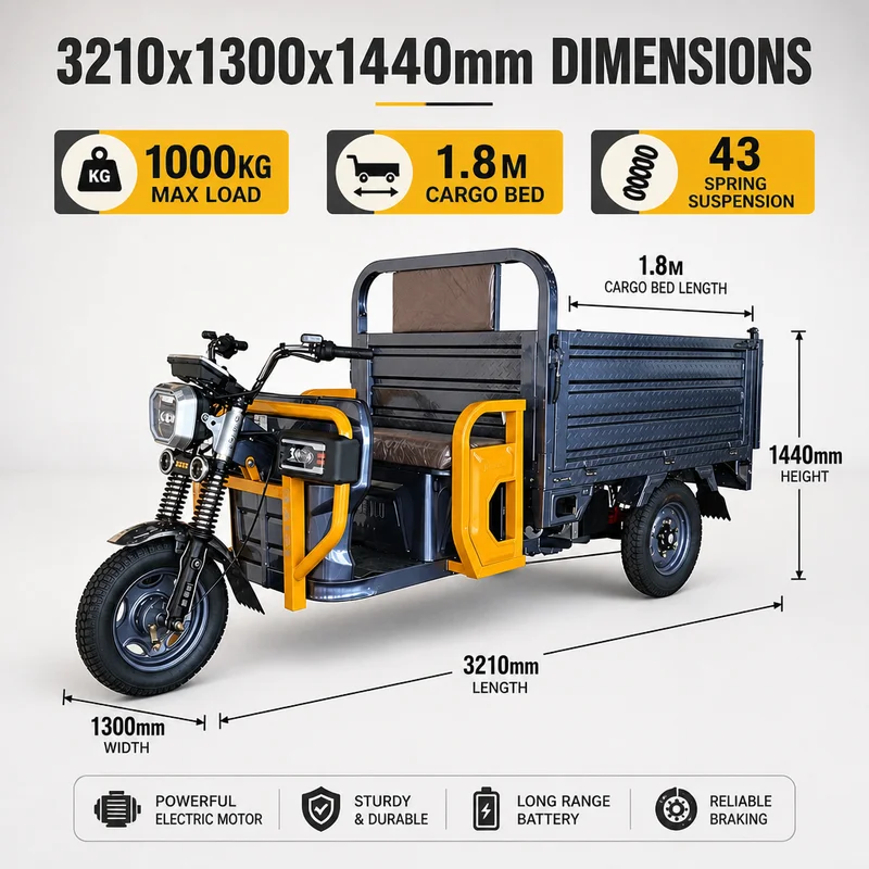 SXL  Wholesale three-wheeled adult electric freight tricycle with a maximum load-bearing capacity of 1000 kg, SKD and CKD packag