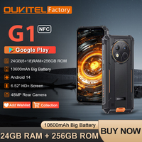 Oukitel G1 Rugged Smartphone 24GB+256GB 6.52‘' HD+ 10600mAh  Android14 48MP Camera Cellphone