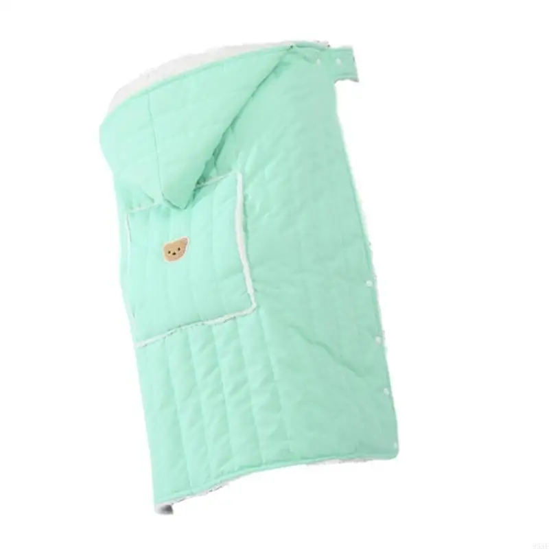 95AE عربات الأطفال الرضع بطانية سميكة بطانية طفل لينة الصوف بطانية عربة طفل غطاء كبير لمزيد من السلامة والراحة #5