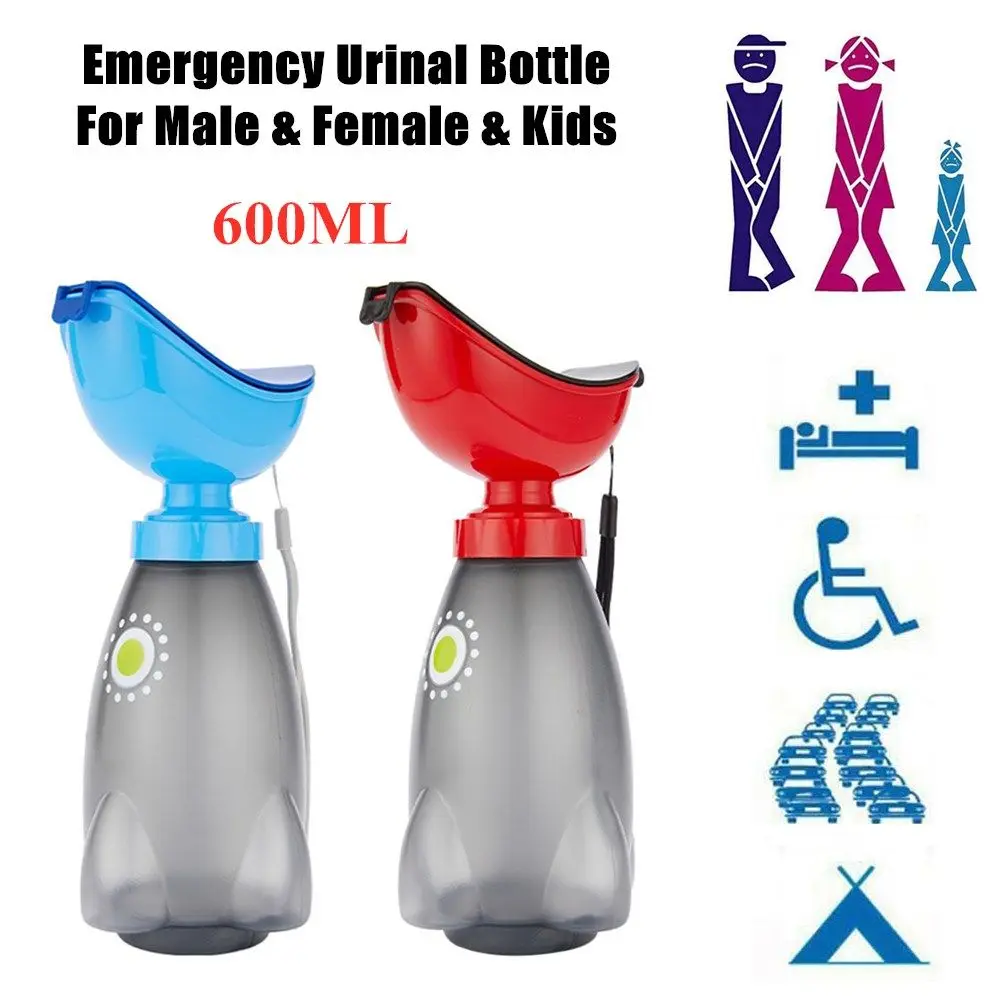 High Quality 600ML New Urinal Pee Funnel Toilet Aid Bottle Toilet Urgent Travel Outdoor Portable Urinal Bottle Unisex