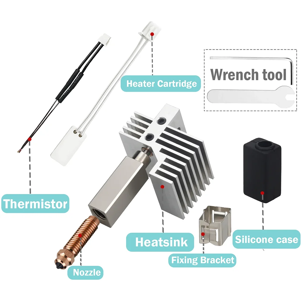 ل Elegoo Centauri فوهات الكربون CC hotend عدة السيراميك التدفئة سيليكون الجوارب 0.2/0.4/0.6 مللي متر فوهة مسح أجزاء طابعة ثلاثية الأبعاد #5