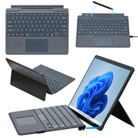 Bluetooth-Compatible Magnetic Wireless Keyboard with Touchpad 7-Color Backlight for Microsoft Surface Pro 8/9/X/10/11