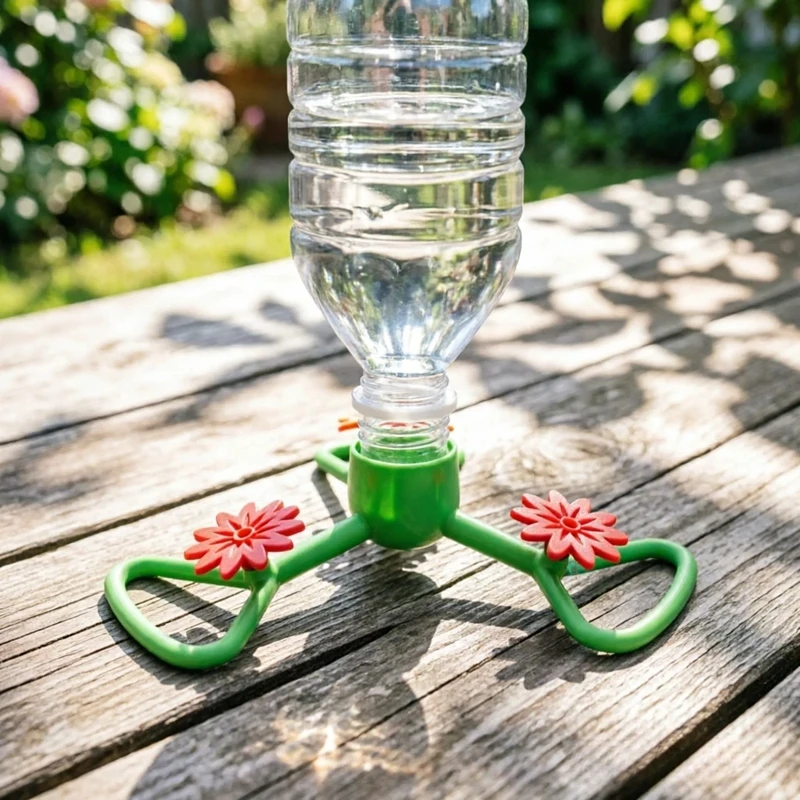 Abnehmbarer Tragbarer Garten-Kolibri-Futterspender Wasserflaschenadapter Tragbares Blumenförmiges Vogel-Wasserfütterungswerkzeug – Detail 7