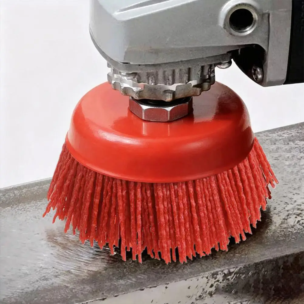 Nylon Cup Brush for Angle Grinder Abrasive Filament Metal Rust Removal Wood Polishing Tool
