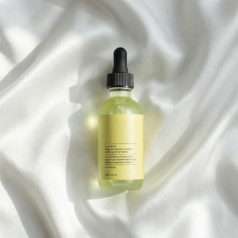 Natural Hair Growth Oil 60ml Castor Argan Rosemary Essential Oil Strengthen Hair Follicles Anti Hair Loss