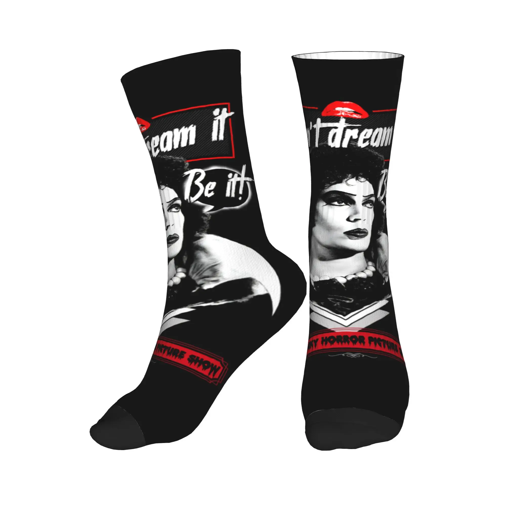 

The Rockys Horror Picture Show Dress Socks Men's Women's Warm Fashion Novelty Frank N Furter Crew Socks