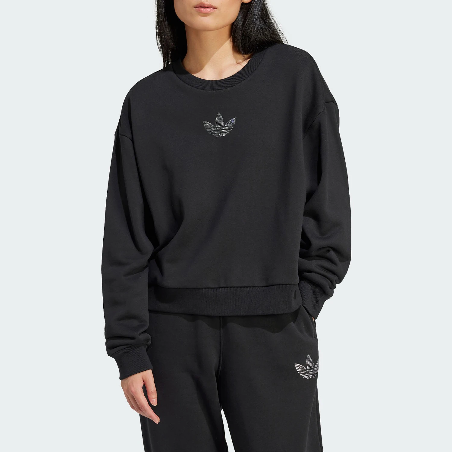 

adidas Originals Trefoil Women's Knit Casual Sport Long-Sleeve Sweatshirt IT9662