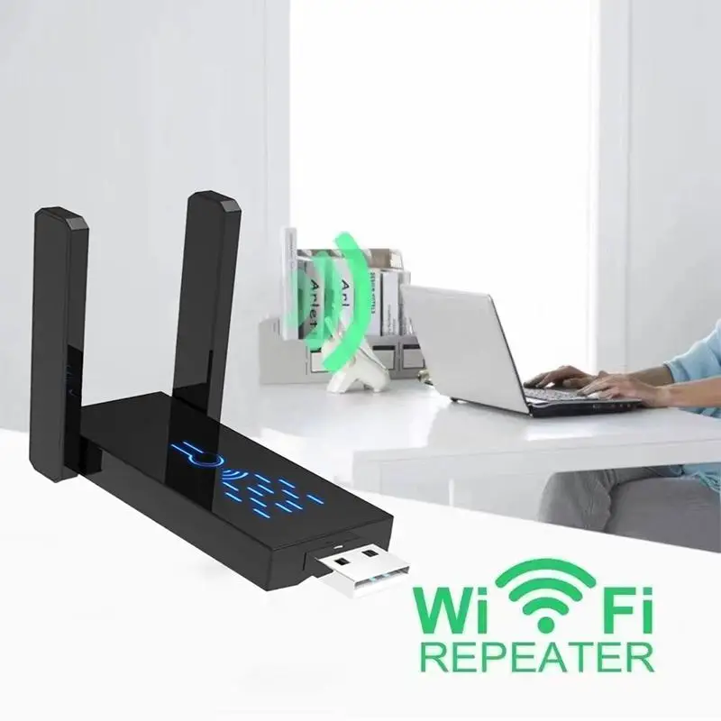 

Двухдиапазонный USB 3.0 Wi-Fi адаптер 1300 Мбит/с (2.4G/5G) 802.11AC с 4 антеннами, беспроводной сетевой приемник-донгл без драйверов для ПК и ноутбуков