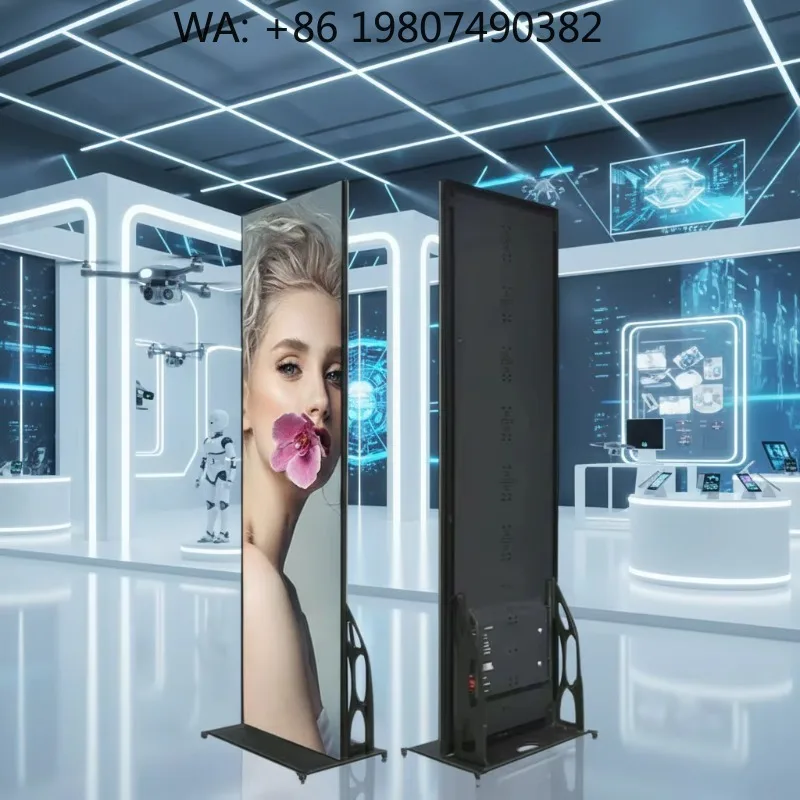 

16:9 Ratio Foldable LED Video Wall Poster Screen Full Color Ultra Clear Indoor Outdoor Floor Standing Display with Remote Conten