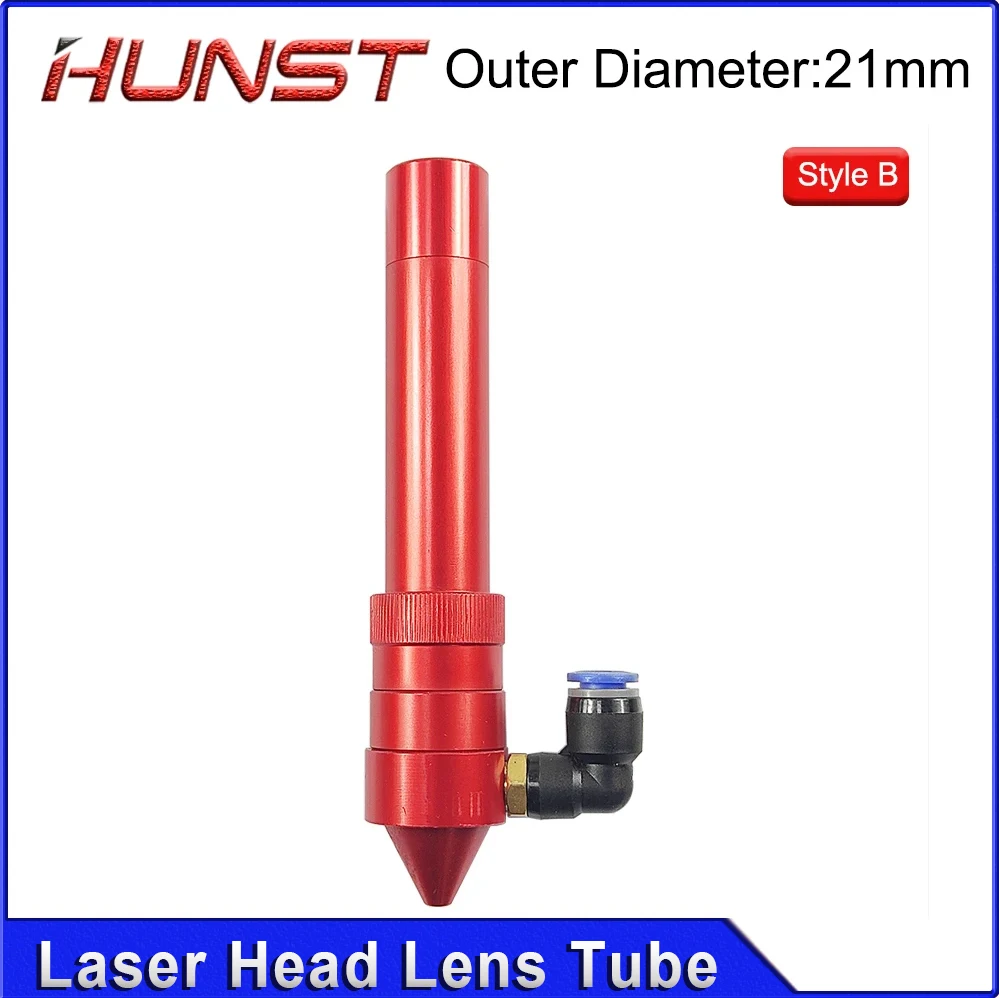 HUNST CO2-Laserkopf-Linsenrohr, Außendurchmesser 21 mm + Luftdüse für Linsendurchmesser 20 FL 50,8/63,5 mm für CO2-Laserschneidmaschine