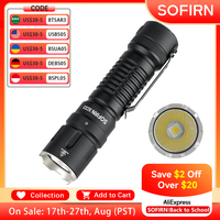 Sofirn SC33 XHP70.3 HI LED 21700 Rechargeable Tactical Flashlight 5200lm USB C with Tail E-switch Outdoor Light