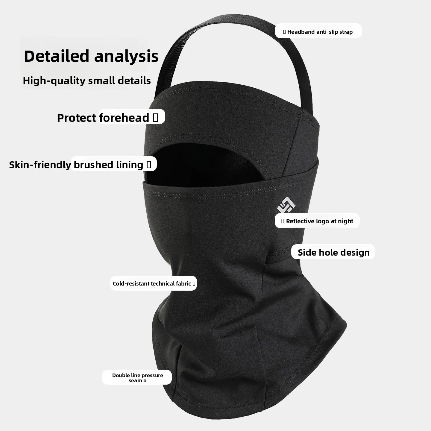 قناع ركوب الشتاء في الهواء الطلق، غطاء محرك السيارة الدافئ للرجال والنساء بالإضافة إلى قناع التزلج المخملي السميك لحماية الوجه البارد