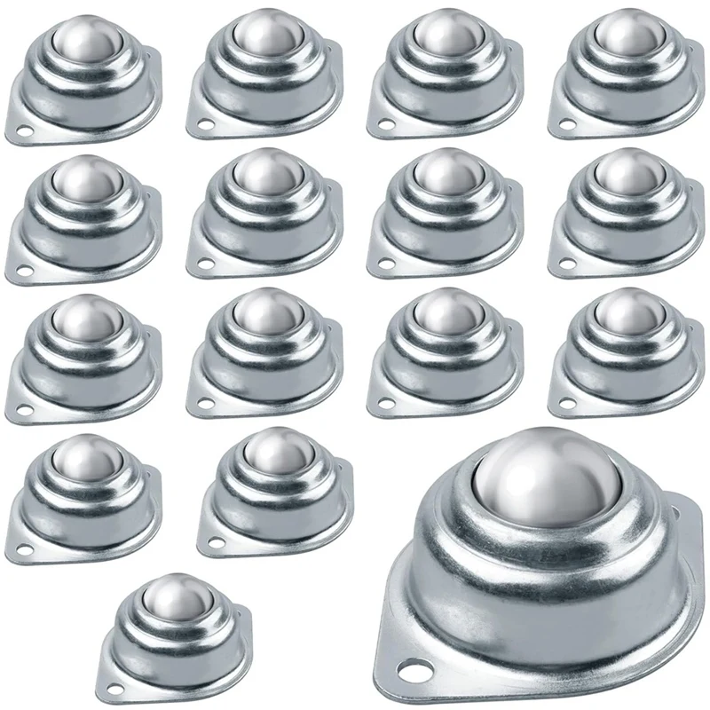 

LUCK-16 Pieces Ball Transfer Bearing, 1 Inch Carbon Steel Ball Casters For Conveyors, Roller Brackets,Furniture,Transmissions