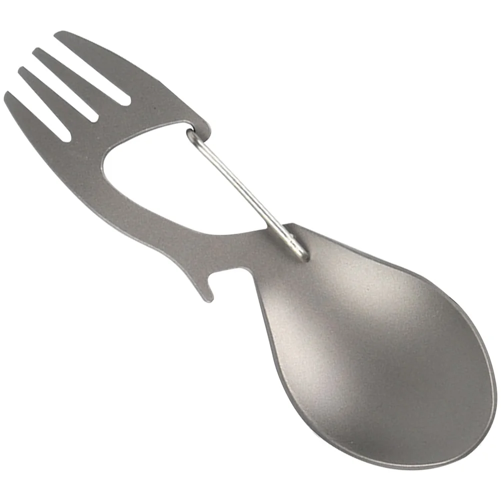 

Camping Spoon Fork Pure Titanium Spork Bottle Opener Backpacking Utensils Travel