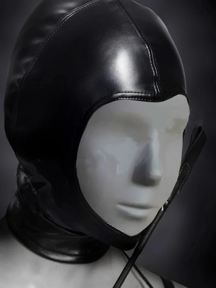 

Unisex Latex Mask Bronze Patent Leather Funny Leaky Mouth Mask Head Cover Halloween Cosplay Costume Bar Stage Party Dress Up New