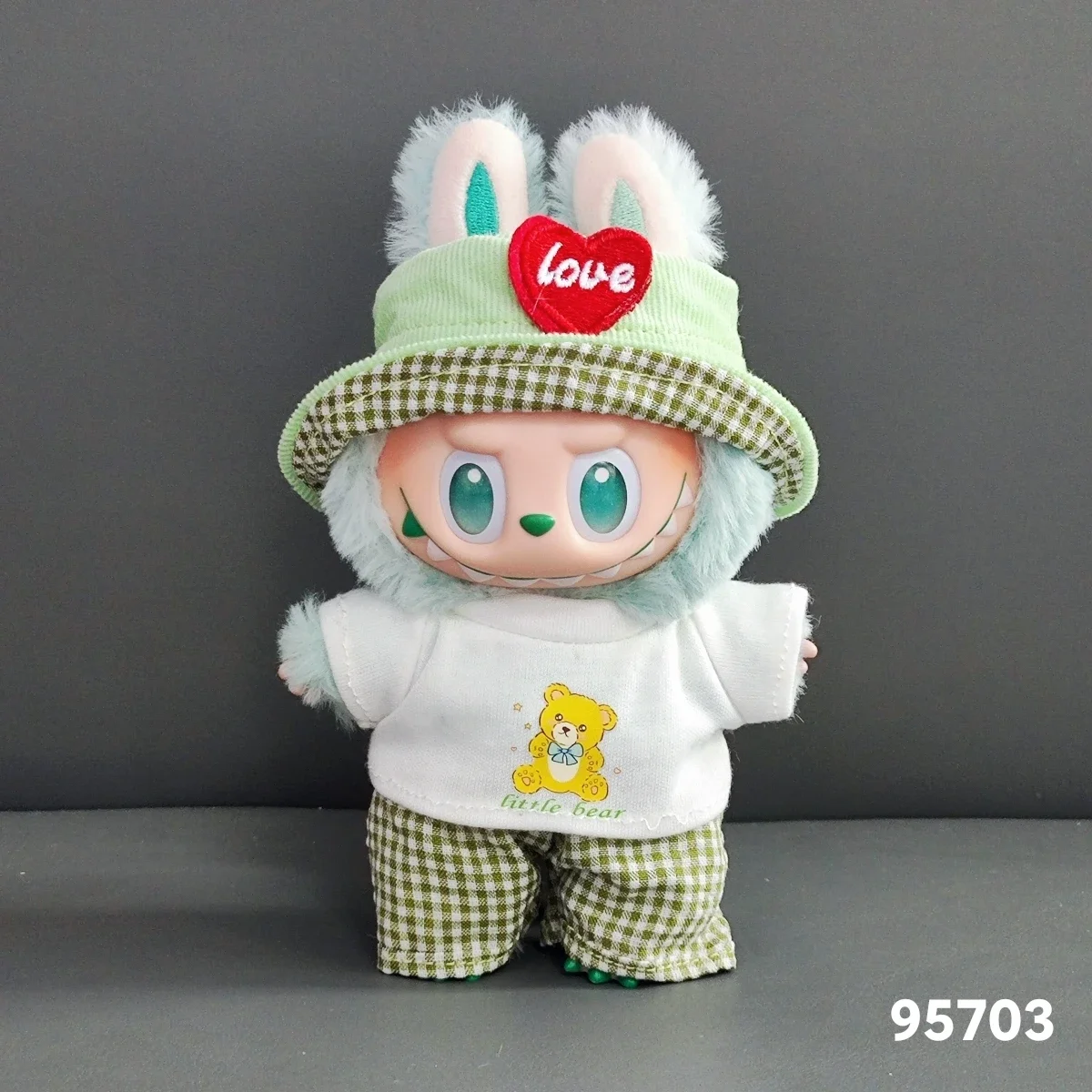 

Clothes for Labubu 17cm Mini Plush Labubu Doll Clothes Set - Fashion Outfit with Belted Pants & Stylish Accessories