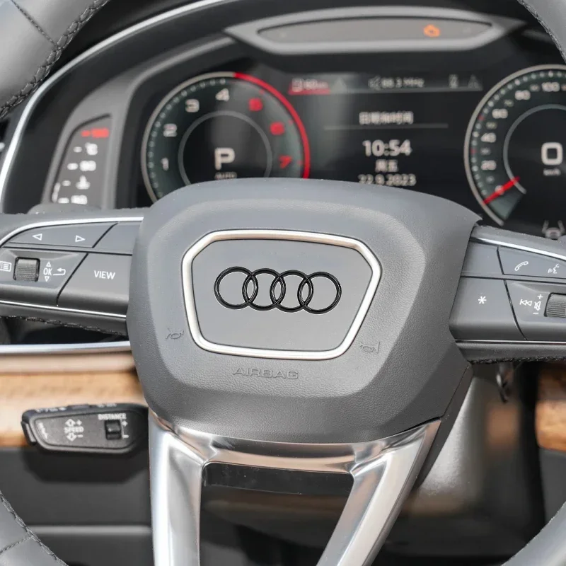 Black Silver Car Steering Wheel center Cover Sticker Logo for Audi A6L A4L A8L A1 A5 A3 A7 Q3 Q5 Q7 Refitting Emblem Accessories