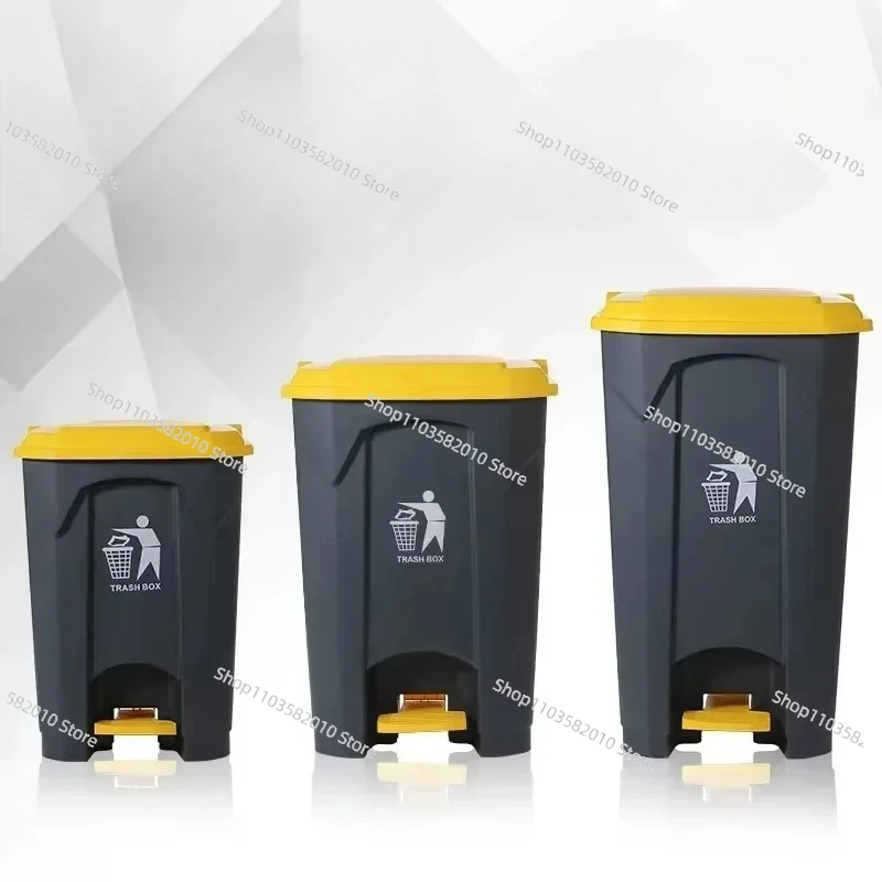 Thickened 50L & 80L Foot-Operated Trash Can - Commercial with Lid for Kitchen & Sanitation