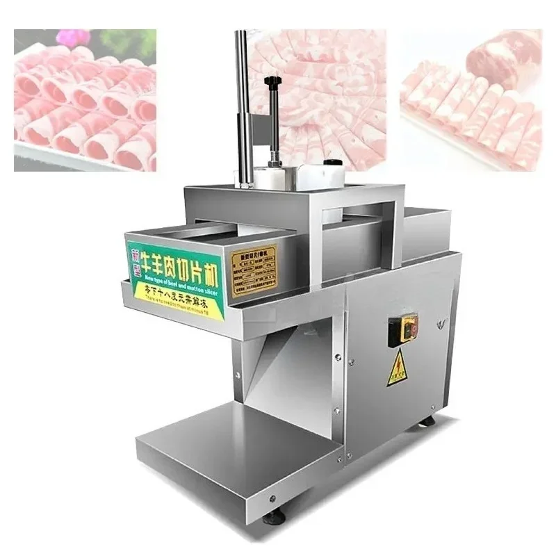 

Electric Frozen Meat Slice Cutter Stainless Steel Lamb Mutton Roll Slicer Machine