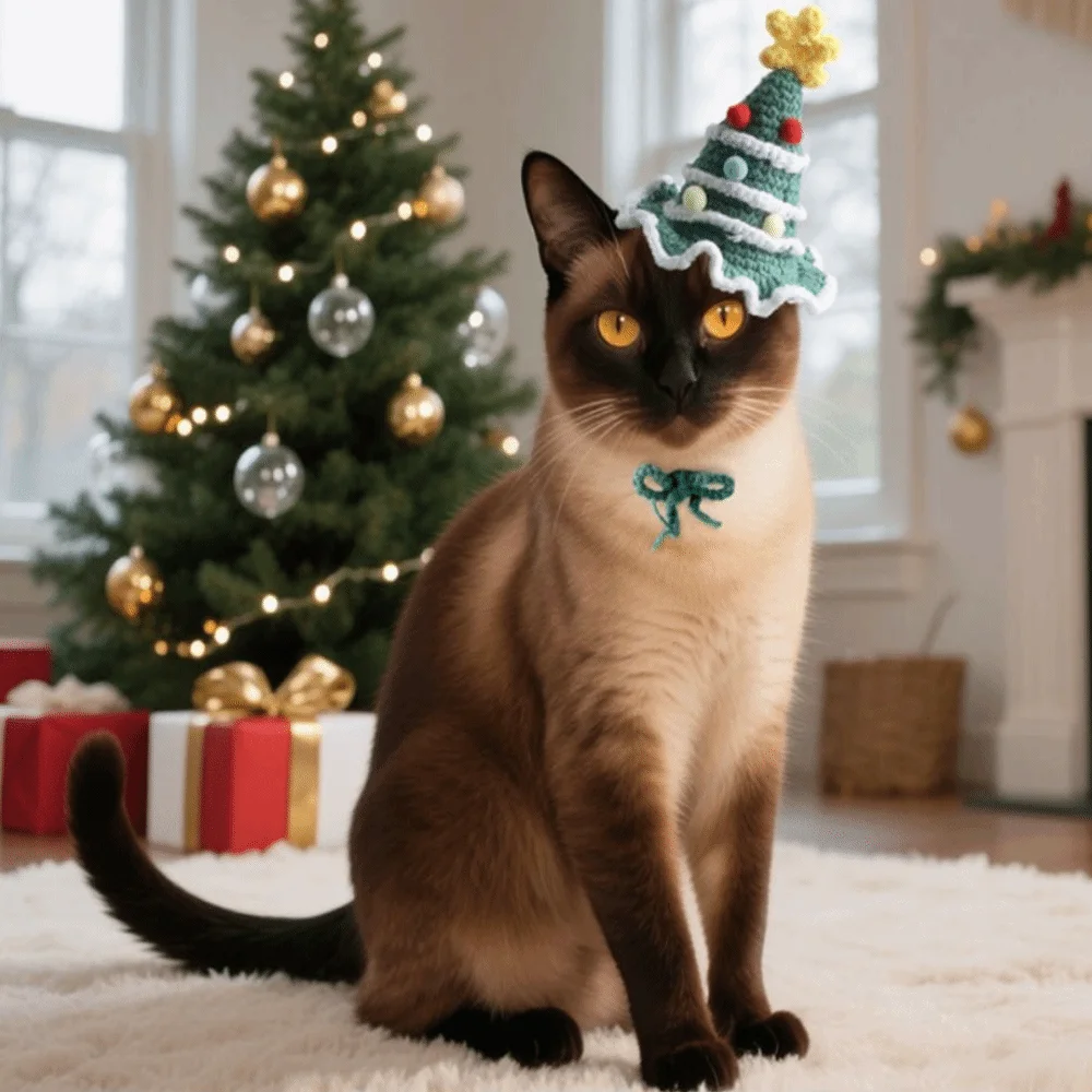 

Pet Accessories Cute Pet Christmas Hats Comfortable Handmade Cat Knitted Hat Soft Pet Cosplay Hat Pet Photography