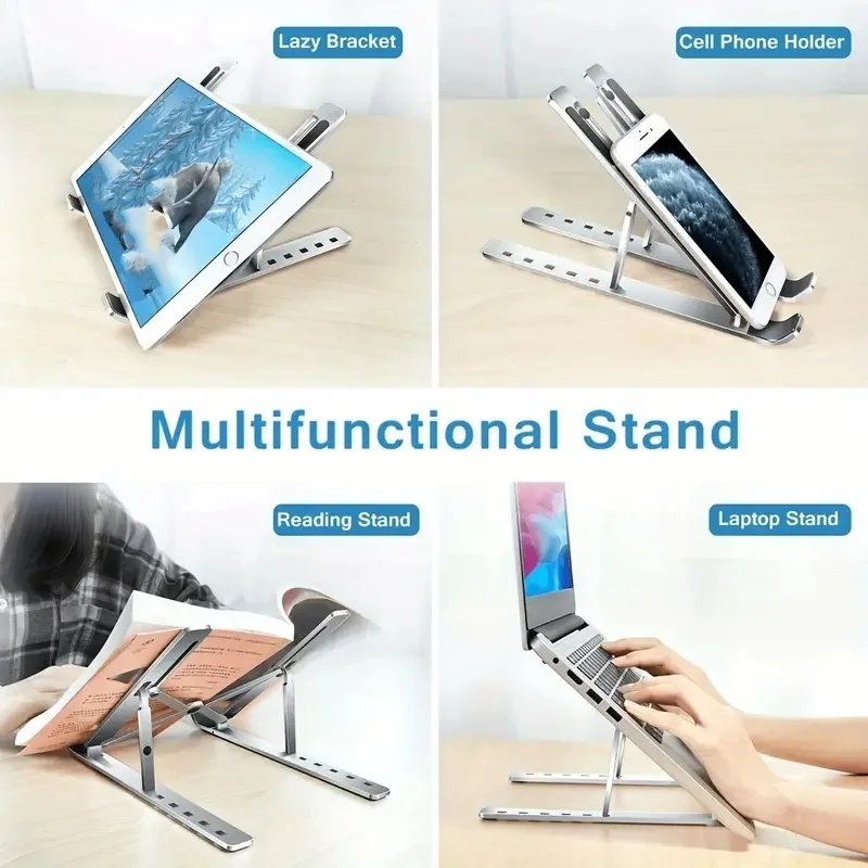 Supporto per laptop pieghevole Base di supporto per staffa pieghevole portatile regolabile Supporto in plastica ABS per accessori per PC portatile MacBook